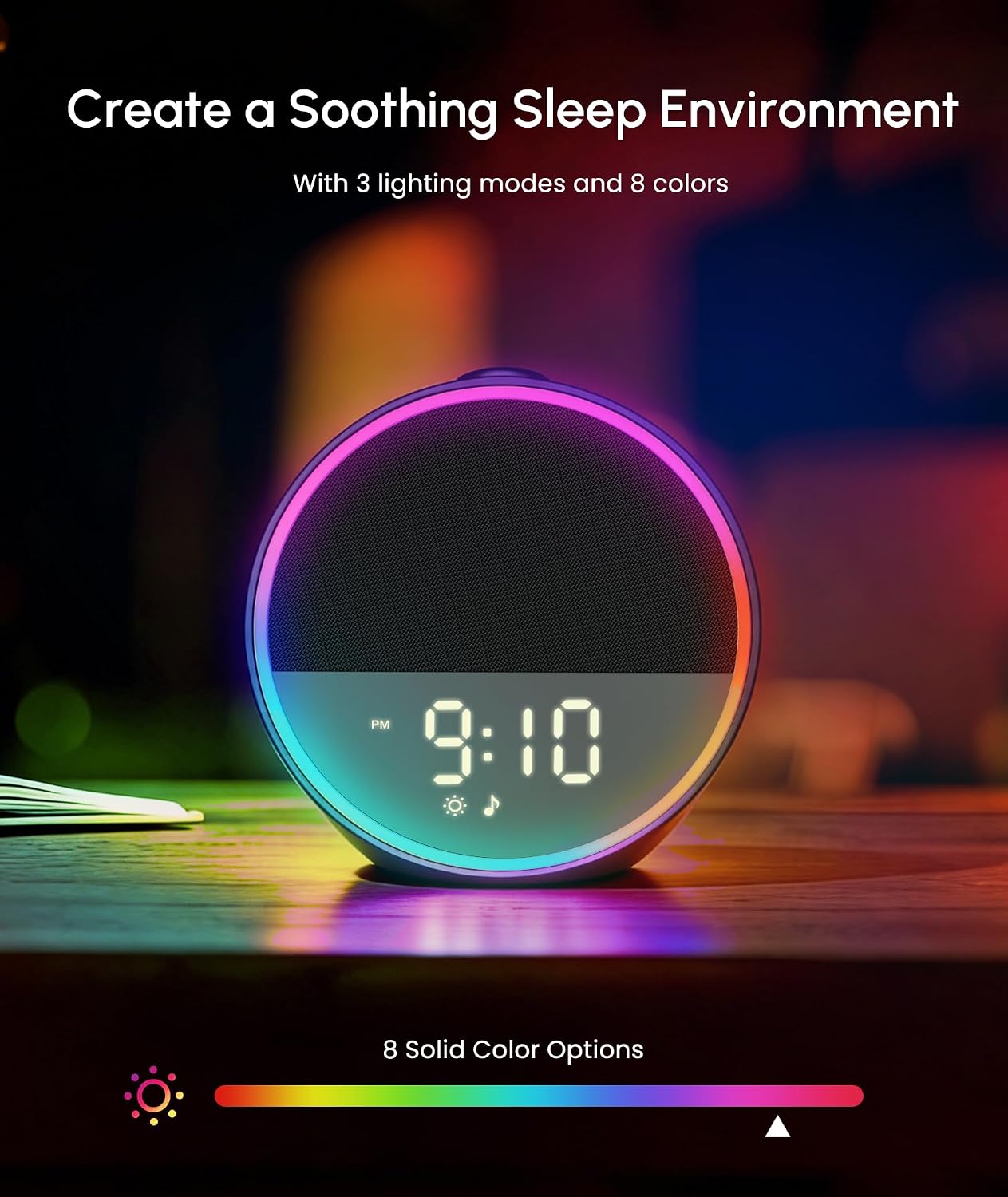 Sound Machine, Alarm Clock, Night Light, Screen-Free Sleep Routine | 30 Sounds, 10 Gentle Alarms, Sleep Timer, White Noise Machine for Sleep, Adults, Bedroom, Nightstand, Office, Travel(Cream)
