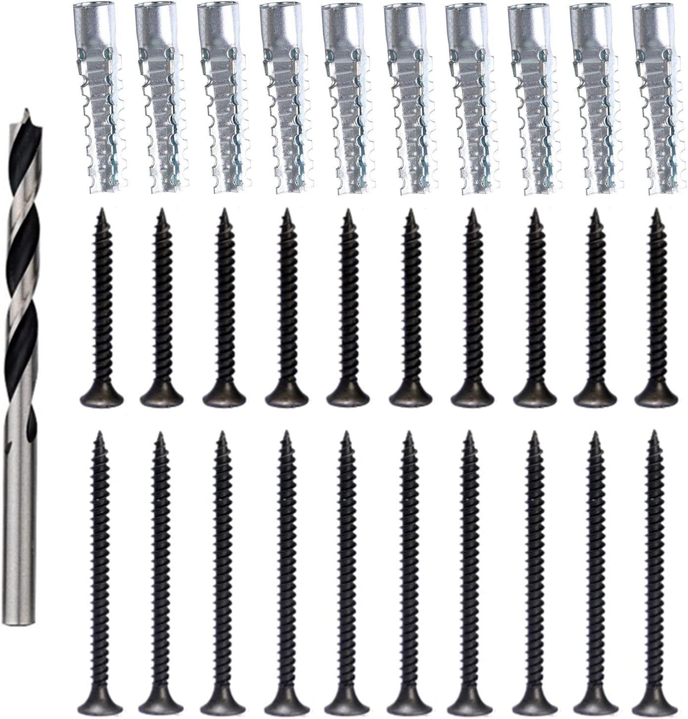 Screw Door Security Hardware Reinforcement Jamb Repair Kit - Terrific Solution for Stripped Door Hinge, Damaged Screw Repair (Black)