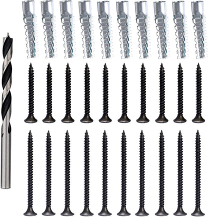 Screw Door Security Hardware Reinforcement Jamb Repair Kit - Terrific Solution for Stripped Door Hinge, Damaged Screw Repair (Black)