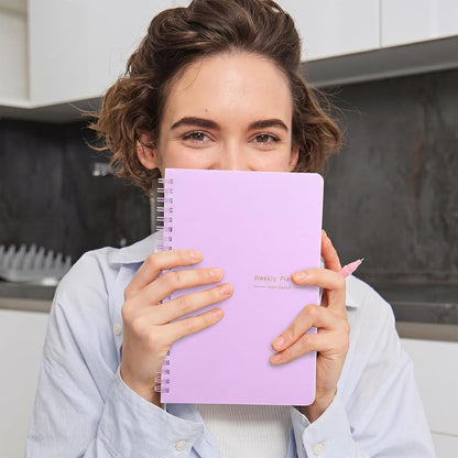 Thboxes A5 Weekly Planner Notebook, 52 Week Undated Journal for Women, Pink