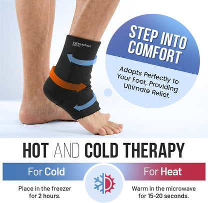Ankle Ice Pack Wrap, Reusable Gel Cold Compression for Plantar Fasciitis