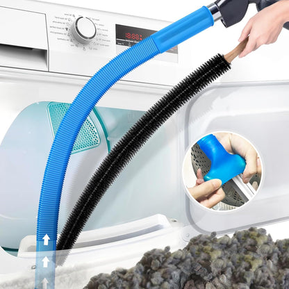 PetOde 2Pcs Dryer Vent Cleaner Kit Universal Vacuum Hose Attachment & Brush | Black Upgraded Flexible Hose for Smooth Airflow Without Whistling Noise, Fits Most Vacuums for Deep Cleaning