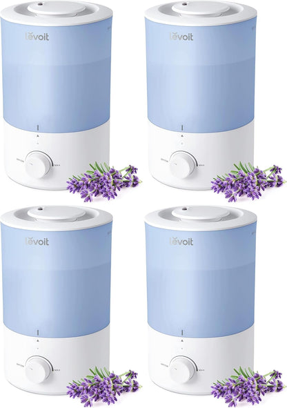 LEVOIT Humidifiers for Bedroom, Quiet, 3L Cool Mist, Essential Oil Diffuser | Top Fill/25Watt - Home/Large Room - 360° Nozzle - Rapid Ultrasonic Humidification for Baby Nursery/Plant