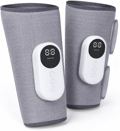 brenzo Leg Massager, Calf Massage Wraps for Everyday Comfort, Pair | Soothing Heat, 3 Massage Modes, 3 Adjustable Intensities, Easy-to-Use Controls, Everyday Relaxation, Pair Included