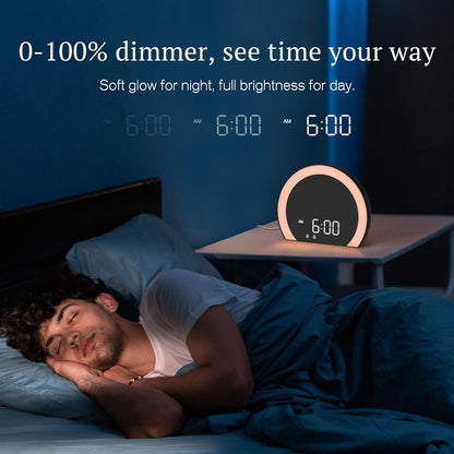 ANJANK Extra Loud Alarm Clock with Wireless Bed Shaker, Vibrating Dual Alarm with Light Wake Up for Heavy Sleepers & Hearing Impaired, 9-Color Night Light, 8 Sounds, 0-100% Dimmer, USB Charger