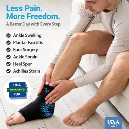 Hilph Plantar Fasciitis Recovery Kit with Foot Ice Pack Wrap & Massage Ball