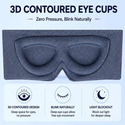 ALASKA BEAR Memory Foam Sleep Mask, Contoured Eye Cups for Women Men, Blue