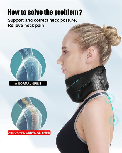Neck Brace for Sleeping - Cervical Collar Relief Neck Pain and Neck Support Soft Foam Wraps Keep Vertebrae Stable for Relief of Cervical Spine Pressure for Women & Men Rose Pink Large Size