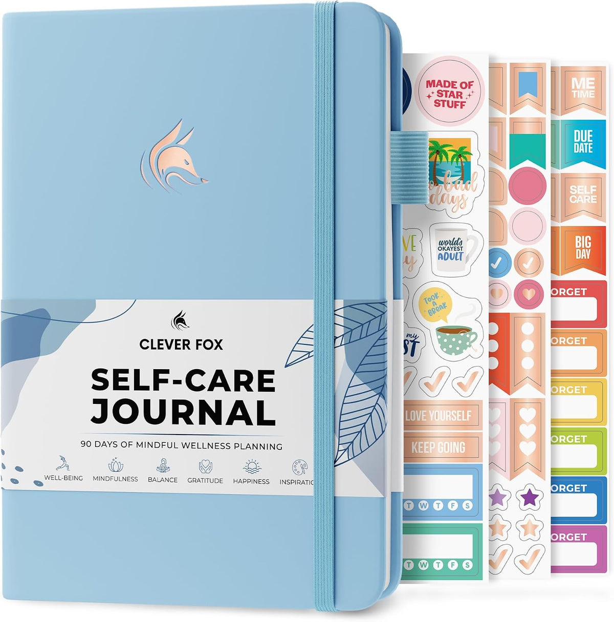 Clever Fox Self-Care Journal for Women, Daily Planner 5.8x8.3 Mystic blue