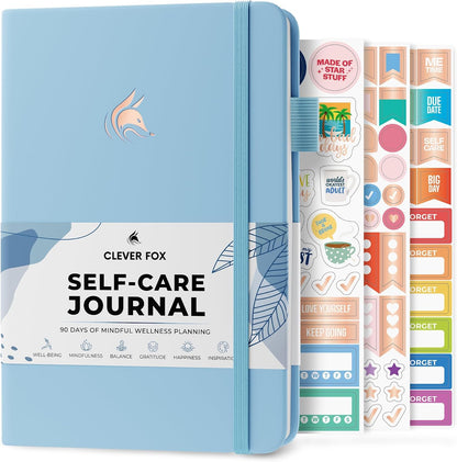 Clever Fox Self-Care Journal for Women, Daily Planner 5.8x8.3 Mystic blue