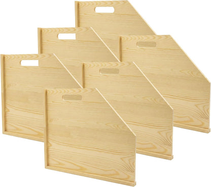 4 Pack Solid Wood Tray Dividers for Cabinet, Cookie Sheet Organizer for Cabinets, Baking Sheet Organizer, No-Cut Kitchen Cabinet Dividers, Cookie Trays for Kitchen, Pantry Storage
