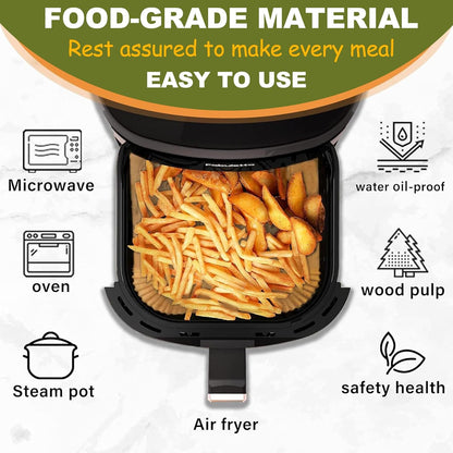 Air Fryer Liners for bella 4Qt Slim Air Fryer, Bella Air Fryer Accessories, Parchment Paper Liners Disposable Rectangular for Ninja Foodi 2-Basket, Instant Pot Vortex Plus, PowerXL Vortex(100Pcs)