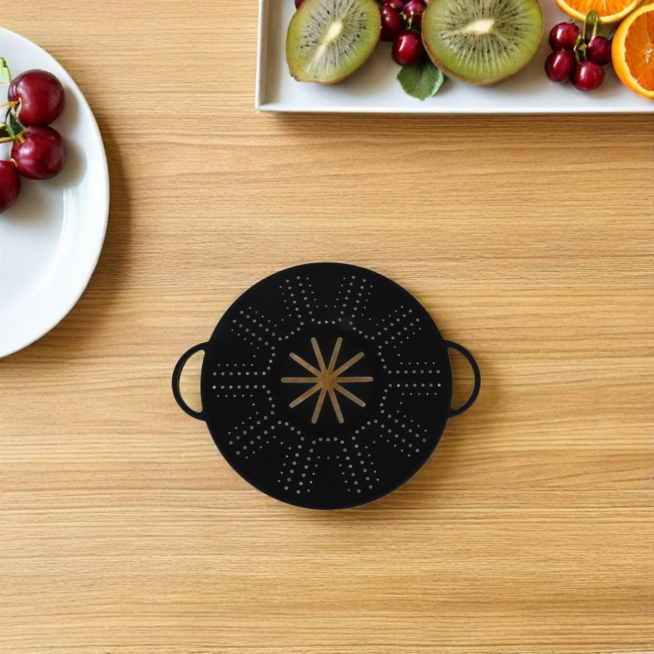 CALLARON Silicone Splatter Screen with Side Handles 13.38 Inch Frying Pan Cover Oil Splash Guard for Frying Pan Cooking Splatter Shield Heat Resistant Kitchen Tool