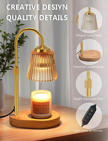 Candle Warmer Lamp with Timer Dimmable, Adjustable Lamp Candle Warmer, Birthday Gifts for Women Mom, Wax Warmer Lamp for Scented Jar, House Warming Gifts New Home Decor