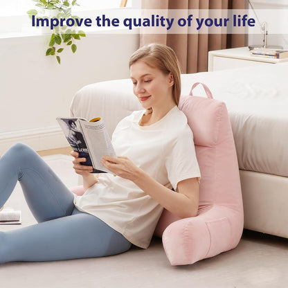 IPYNBAP Back Pillow for Bed Sitting up, Reading Pillow, 18 Inch, Grey