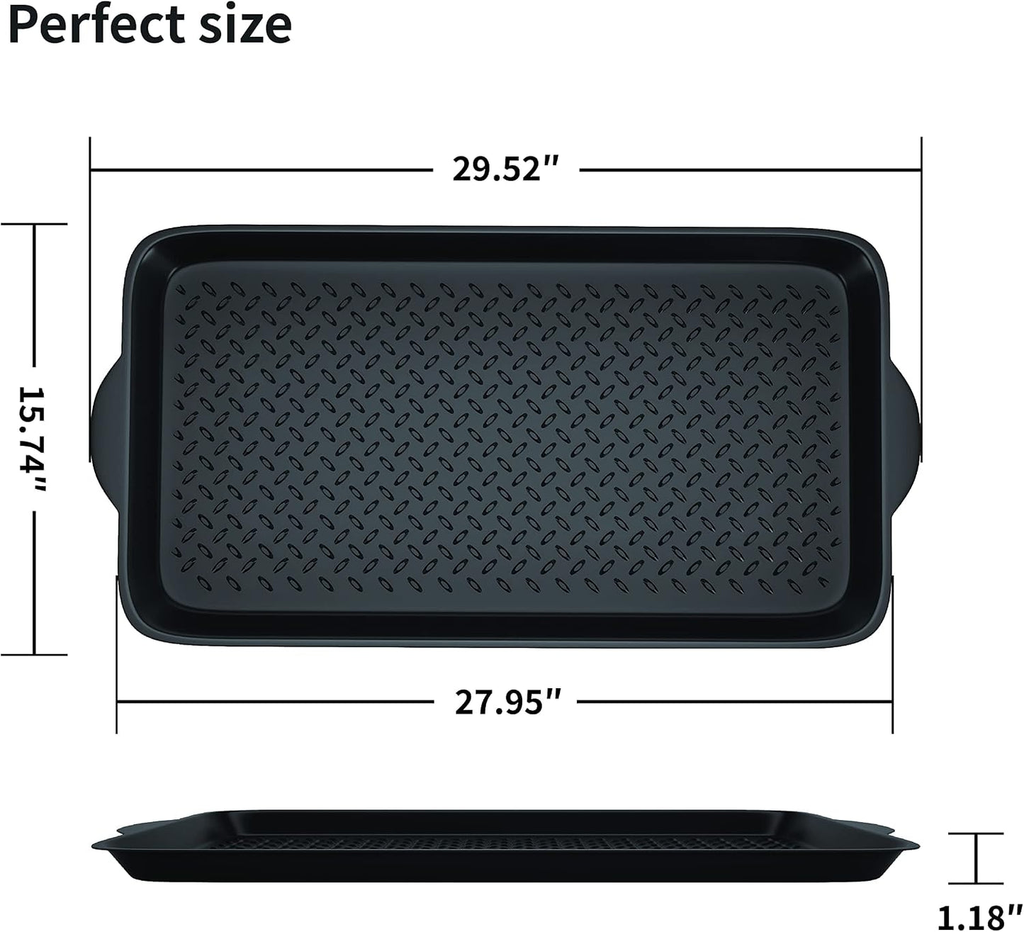 1 Pack Rubber Small Boot Tray for Entryway,Boot Mat,Shoe Tray,Shoe Mat for Indoor and Outdoor Use, 27.95"x 15.74" (Pack of 1)