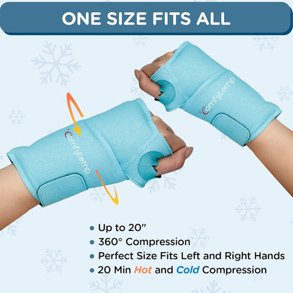Comfytemp Wrist Ice Pack Wrap Carpal Tunnel Relief Wrist Brace, 2 Packs