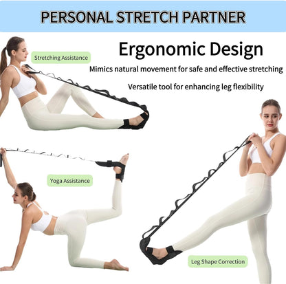 Fitness Foot and Calf Stretcher for Plantar Fasciitis, Achilles Tendonitis, Heel Spurs, Drop Foot, Physiotherapy Stretching Strap Relief, Yoga Leg Stretch Strap for Thigh and Hamstring