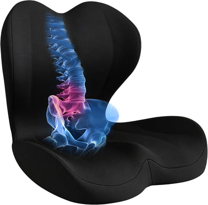 Seat Cushion for Office Chair, Ergonomic Cushion with Lumbar Support Pillow