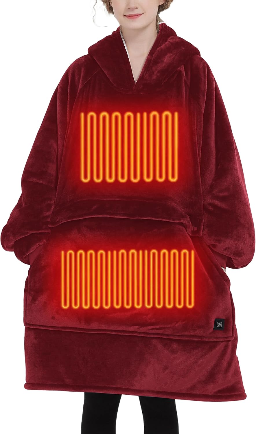 KFUBUO Wearable Heated Blanket Cordless Oversized Hoodie Sweatshirt