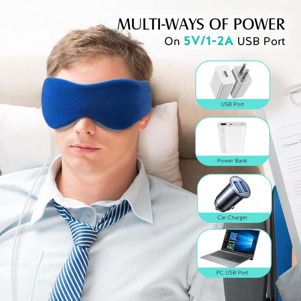 YFONG Heated Eye Mask, Warm Eye Compress Mask for Dry Eyes, Sleep Mask