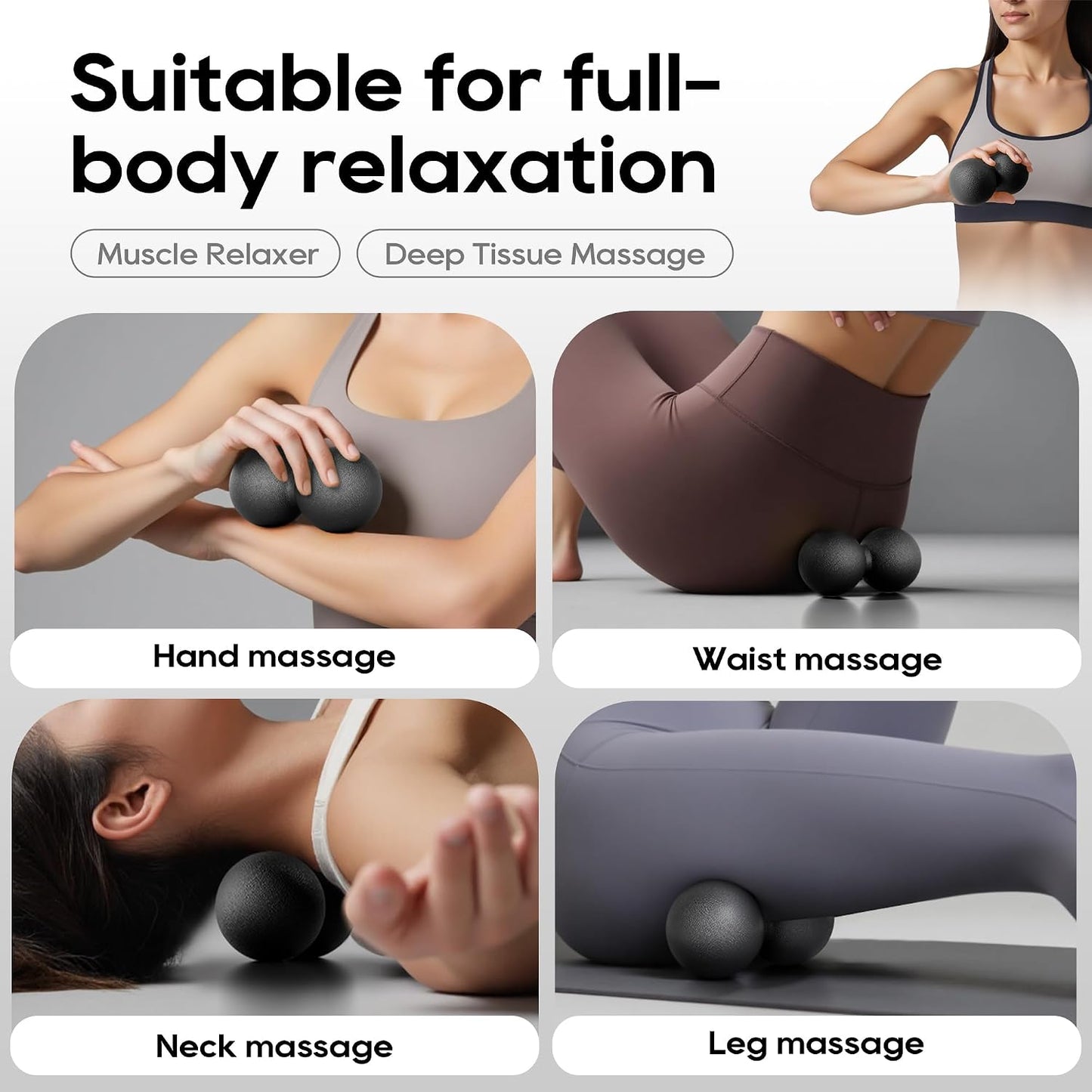 Peanut Massage Ball for Myofascial Release & Plantar Fasciitis Pain Relief | Hard lacrosse ball for deep tissue, yoga, acupoint pressure, trigger point and muscle relaxer therapy