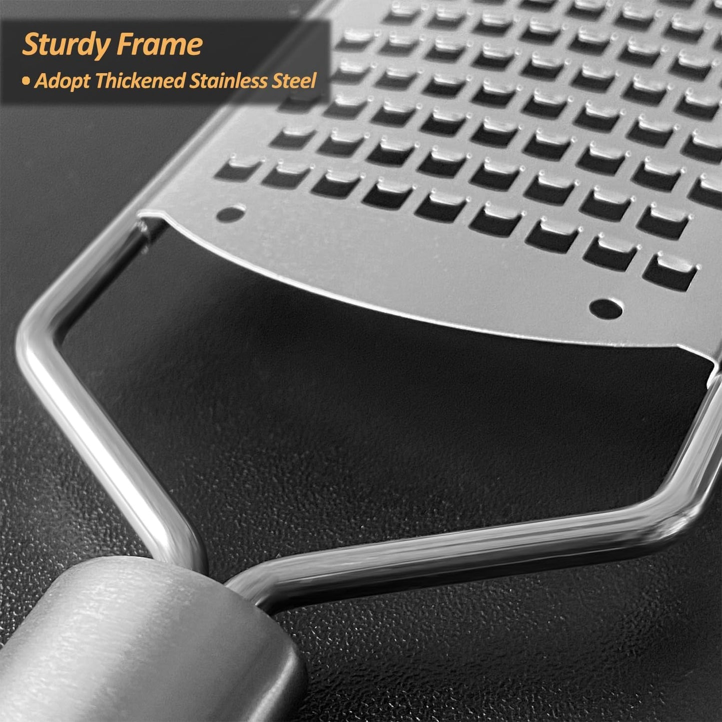 4-Pcs Pro Set Zester Grater Set, Cheese Grater with Razor-Sharp Stainless Steel Blade, Fine/Coarse/Extra Coarse/Slider Attachment