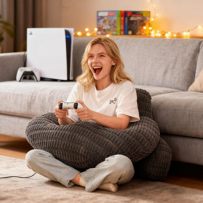 Reading Pillow with Arms for Sitting in Bed,Backrest,White Flannel,M | 17" Backrest Supports Back for College Students,Elbows & Forearms for Dorm Reading,Gaming,Watching TV