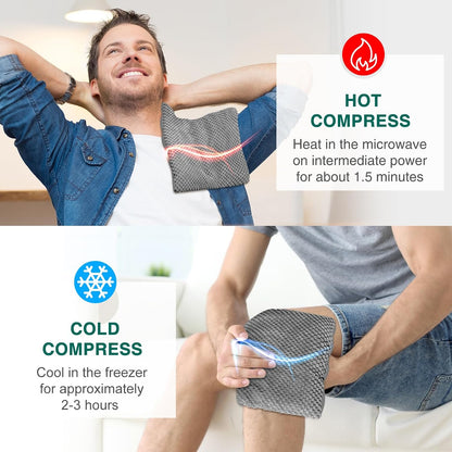 Microwavable Heating Pads 15 * 9", Weighted Moist Microwave Heat Pad for Cramps Neck Shoulder, Back Pain Relief, Warm Compress Rice Bean Bag Hot Pack for Muscles Ache, Joints, Unscented