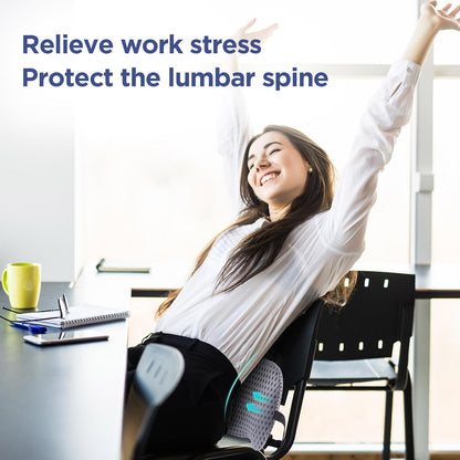 Lumbar Support Pillow for Office Chair, Memory Foam Car Back Cushion | Lumbar Pillow Lower Back with 4d Mesh Cover Adjustable Straps, Ergonomic Chair Back Pillow for Office, Car, Gaming Chairs