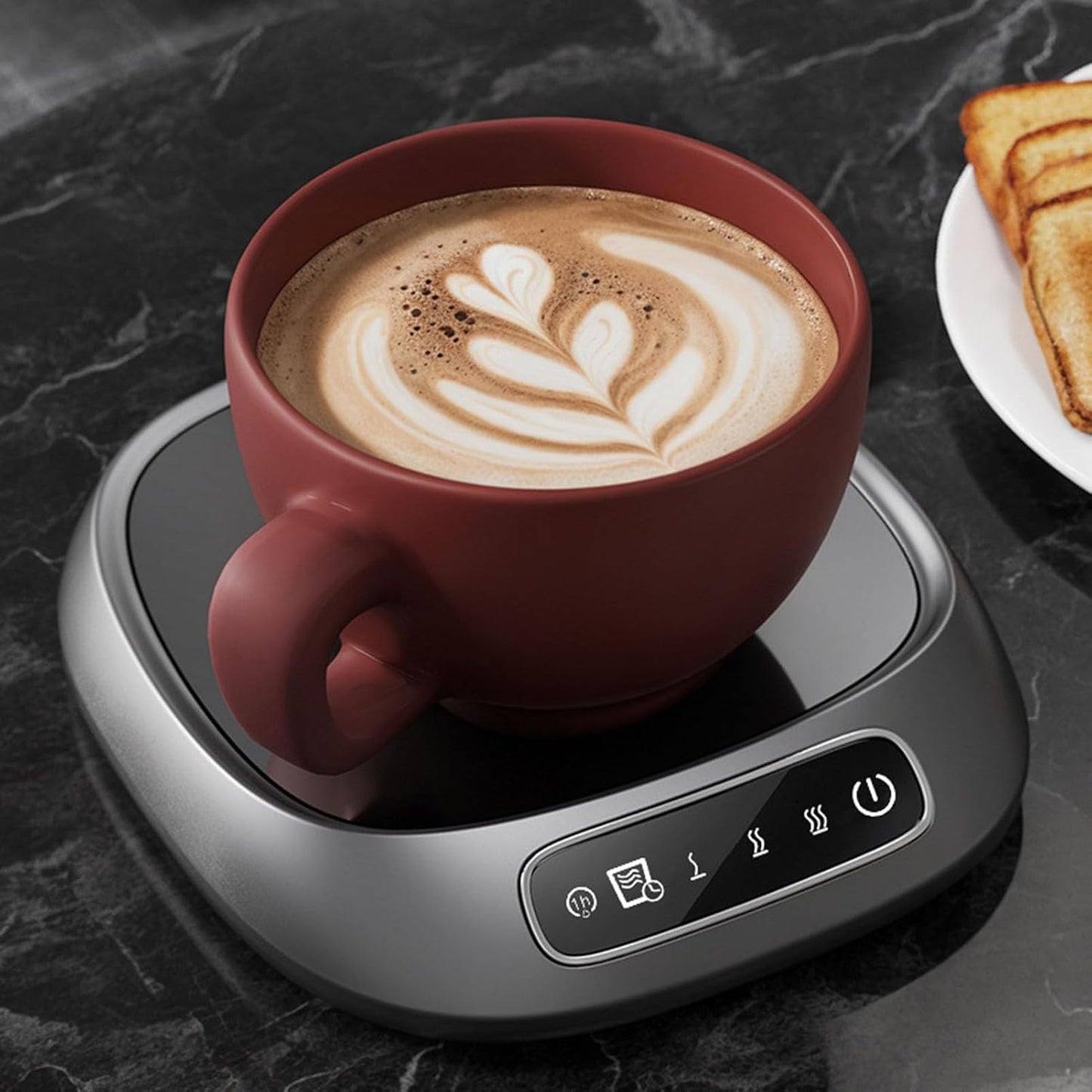 SUNGOOYUE Electric Coffee Warmer, Adjustable Temperature Coffee Warmer with 3 Heat Settings and 1 to 8H Auto Shut Off, Fast Heating Mug for Desk Office Home Use