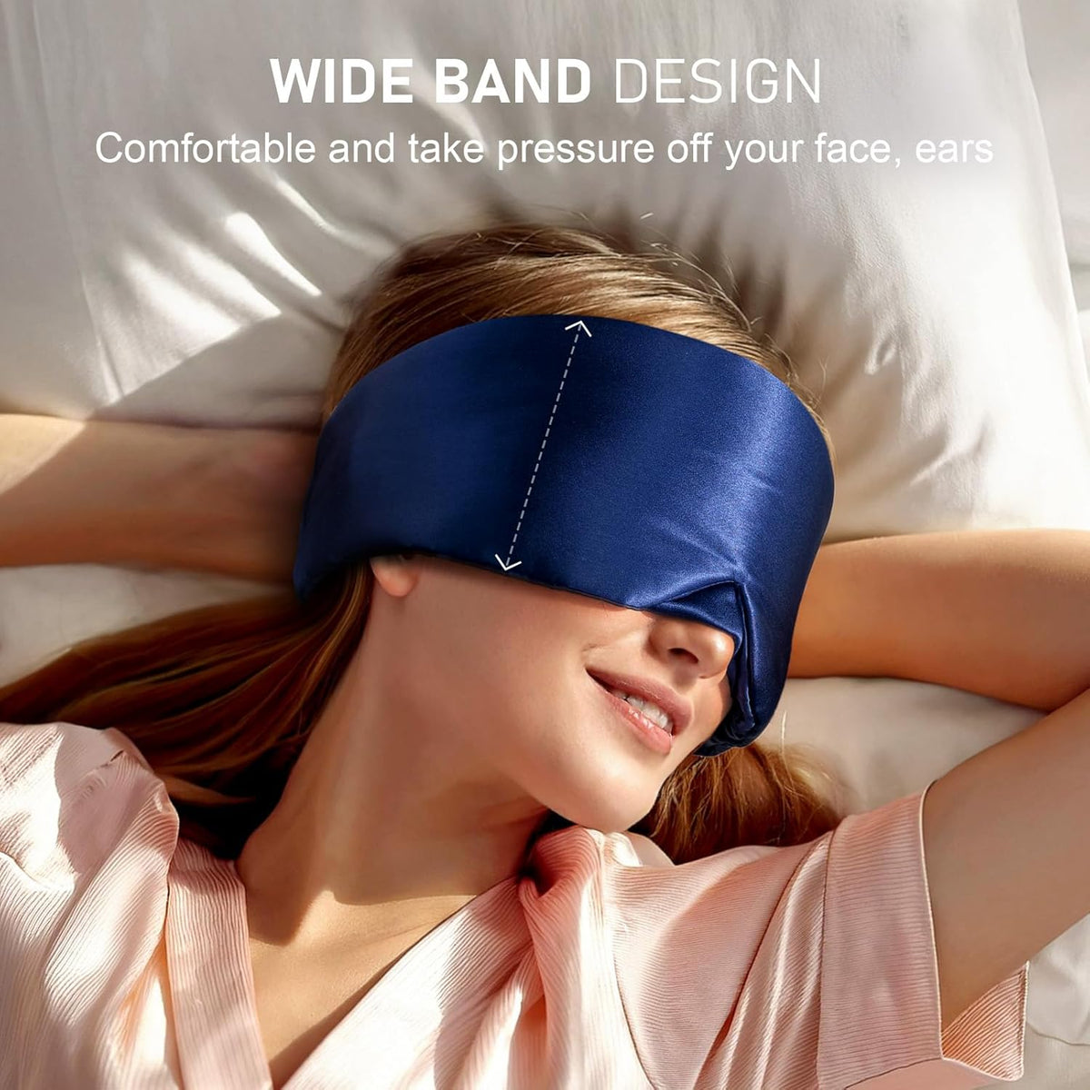 LitBear Silk Sleep Mask for Side Sleeper, Eye Mask Sleeping for Women Men