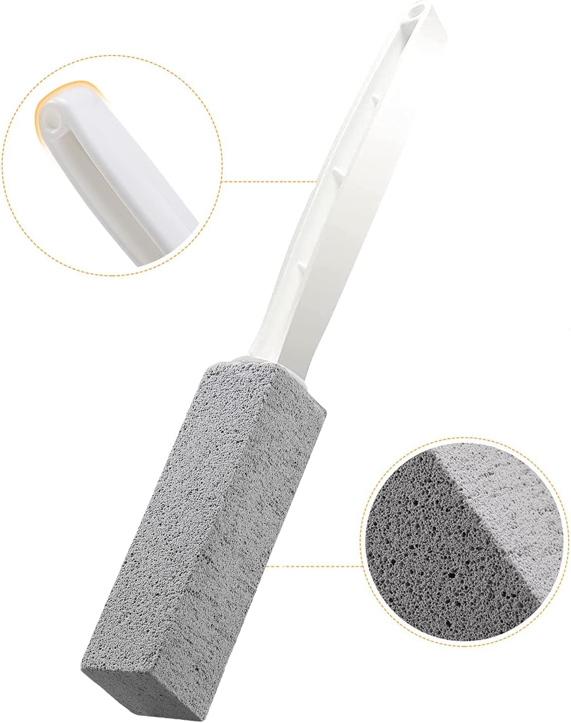 Kadden 2 Pack Pumice Stone Toilet Bowl Cleaner with Handle, Hard Water Ring Remover & Stain Scrubber for Bathroom, Pool, Sink and Tub, Ergonomic Heavy Duty Cleaning Tool
