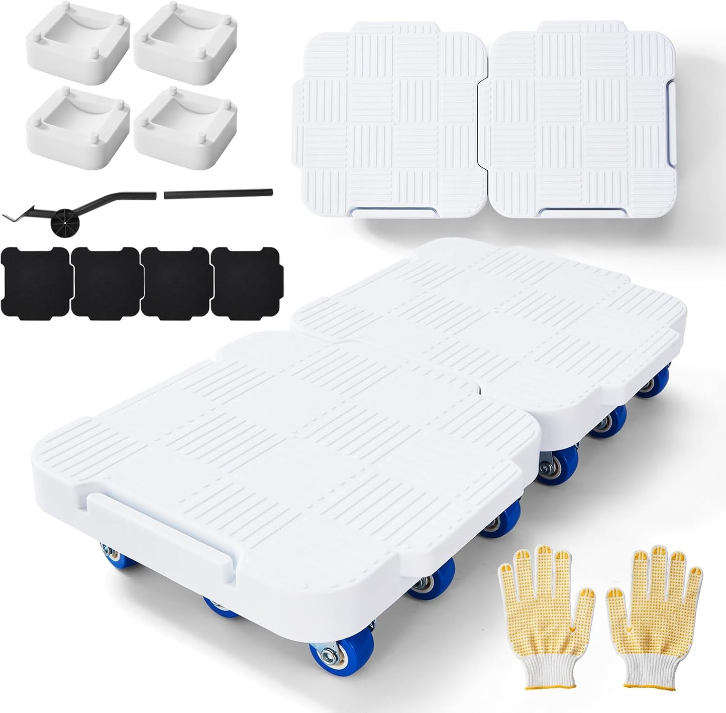 Appliance Rollers,Furniture Sliders,4 Moving Dollys Connectable | 360° Rotation Furniture Dolly Heavy Duty Furniture SlidersTool Set Moving Refrigerator Sliders Sofa Moving Sliders