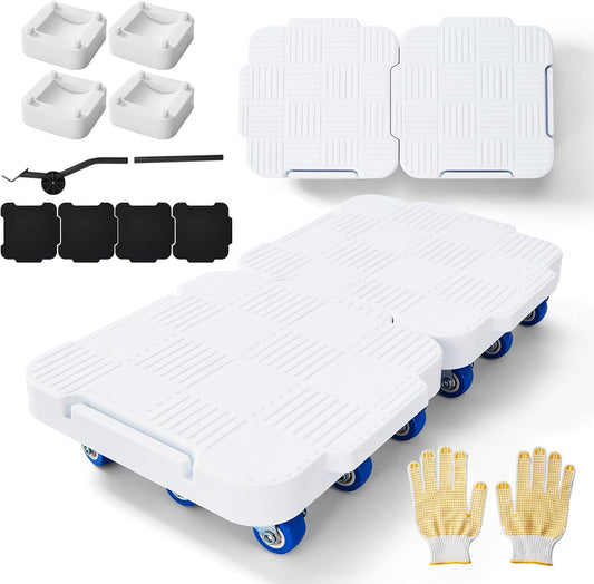 Appliance Rollers,Furniture Sliders,4 Moving Dollys Connectable | 360° Rotation Furniture Dolly Heavy Duty Furniture SlidersTool Set Moving Refrigerator Sliders Sofa Moving Sliders