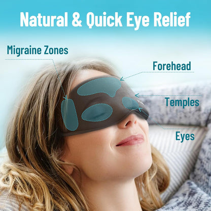Cooling Eye Mask, Cold Eye Mask for Puffiness, Reusable Ice Eye Masks for Dark Circles And Puffy Eyes, Relieve Your Migraines and Headaches with Gel Eye Masks Therapy, Long-Lasting Comfort, Light Blue