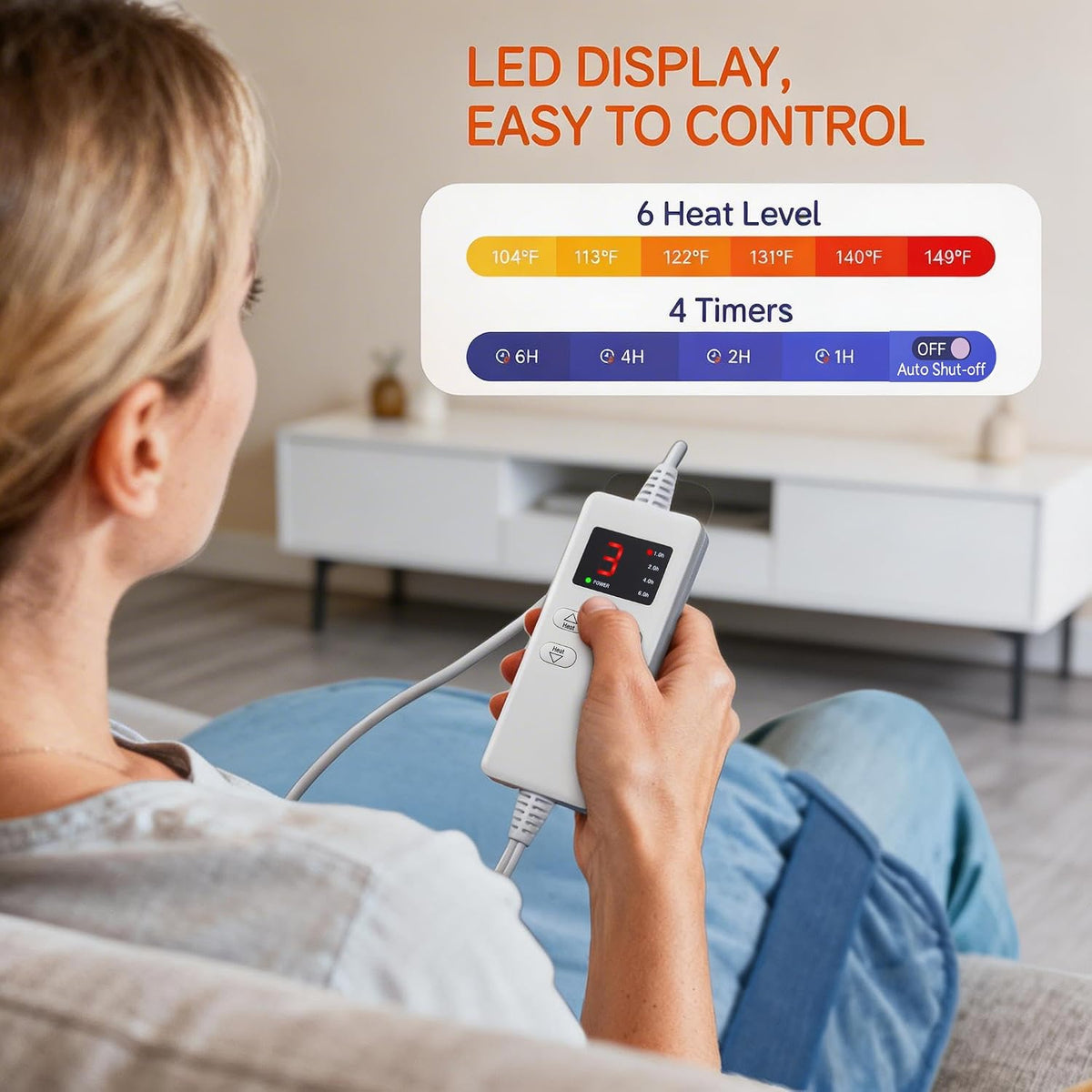 Wearable Heating Pad for Back Neck and Shoulders, Heating Wrap for Pain Relief, Gifts for Mom Grandma Women, Birthday Gifts for Women Men, Gifts for Women, Mothers Day Gifts