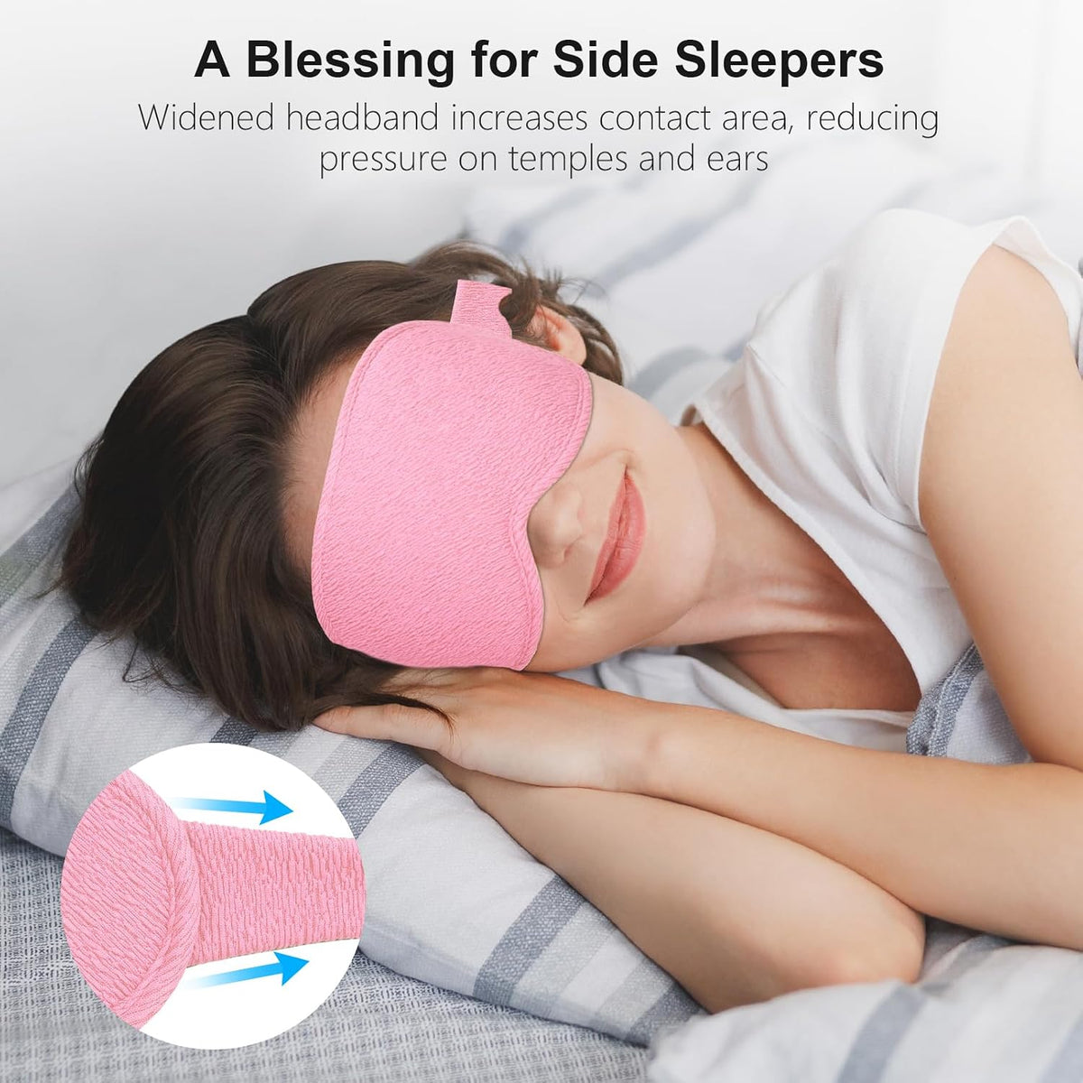 Gritin 100% Blackout Sleep Eye Mask for Women Men, Zero Pressure Sleep Mask