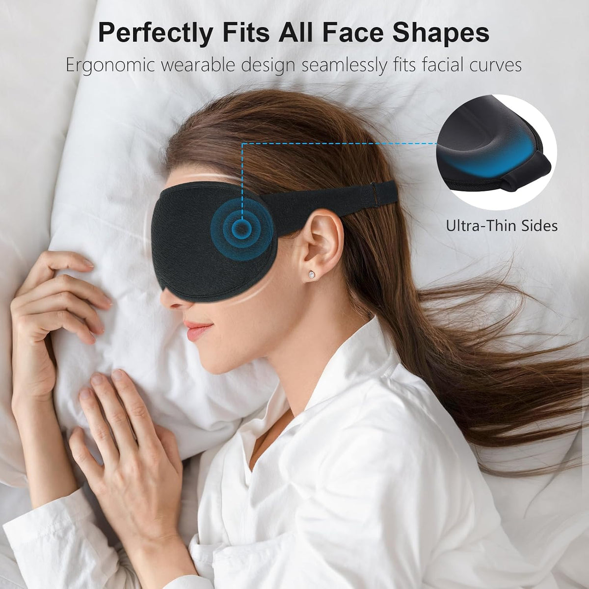 Gritin 100% Blackout Sleep Eye Mask for Women Men, Zero Pressure Sleep Mask