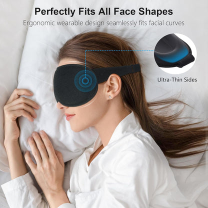 Gritin 100% Blackout Sleep Eye Mask for Women Men, Zero Pressure Sleep Mask