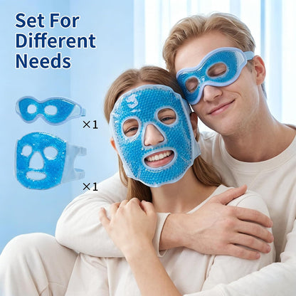 2PCS Gel Eye Mask & Cooling Face Mask for Reducing Puffiness, Bags Under Eyes, Redness, Dark Circles, Cold/Hot Eye Mask for Gift for Women Pack with Soft Plush Backing