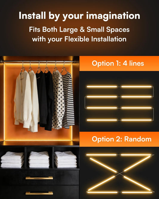 TJOY White Led Strip Lights with Motion Sensor, 10-Piece Kit with Remote