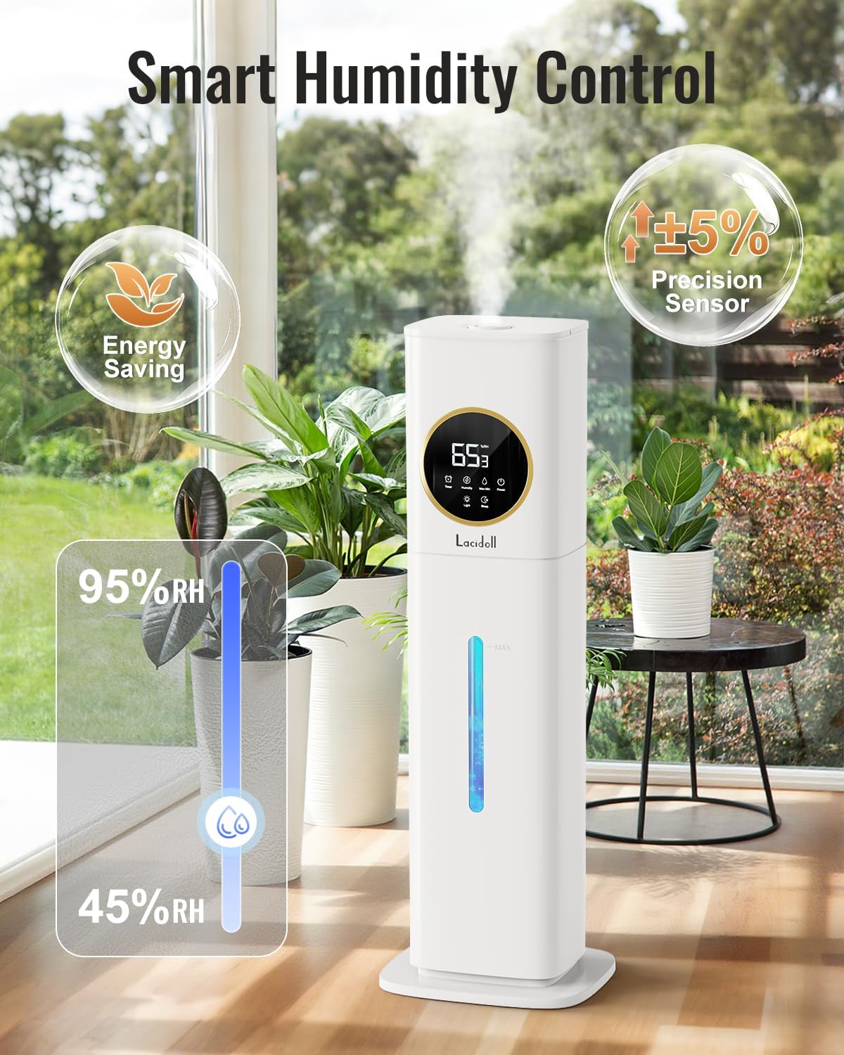 Humidifiers for Bedroom 500 sq ft,2.1Gal/8L Cool Mist Humidifier Large Room