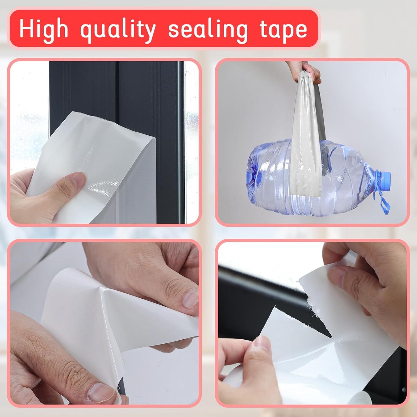 Window Sealing Tape, Window AC Insulation Tape, White 3 Inch x 65 FT | Waterproof Blocker for Cold Heat Air, Windproof, No Residue Strong adheisve