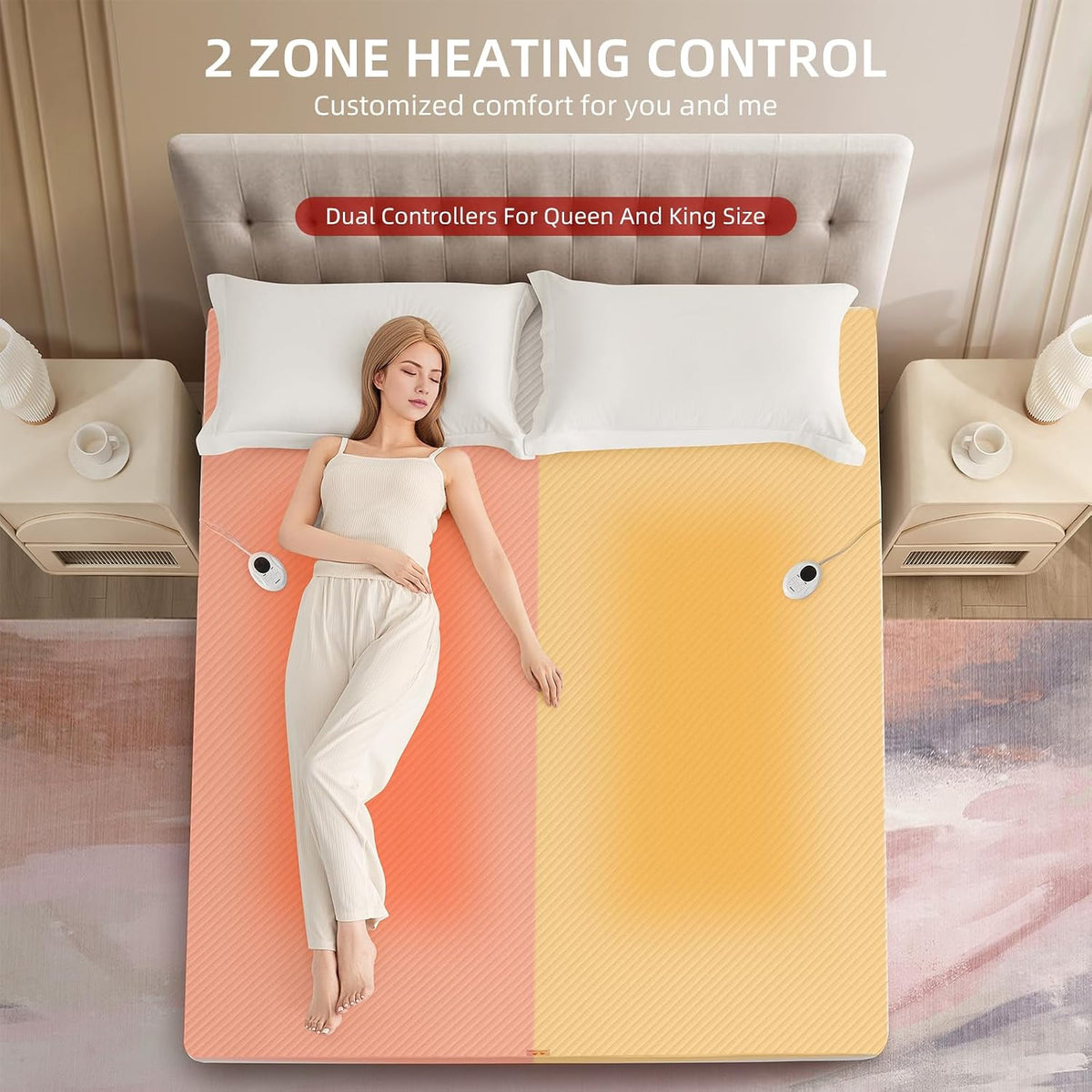 Bwarm Waterproof Heated Mattress Pad Foot Queen, 9 Heat Settings