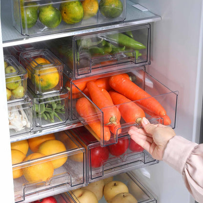 5 Pack Fruit Storage Containers for Fridge,Produce Container for Fridge with Removable Colanders,Leakproof Refrigerator Organizers and Storage for Produce Berry Vegetable Salad Meat Food Keep Fresh