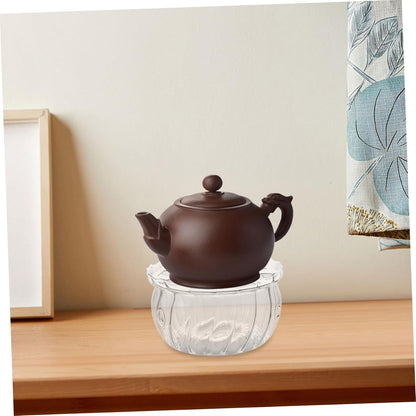 OUNONA Glass Tea Kettle Warmer Candle Base Multi-use Teapot Heater for Tea and Soups Easy to Clean Decorative Stand for Use
