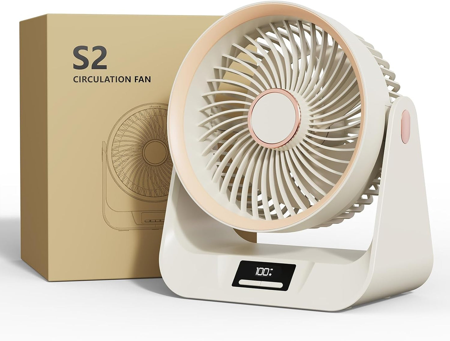 3D Oscillation Air Circulator Fan with Remote, 12000mAh Battery Operated Cordless Desk Fan, 20dB Whisper Quiet Table Fan for Bedroom Home Office, 12 Speeds, 12H Timer, 650 CFM Powerful Airflow