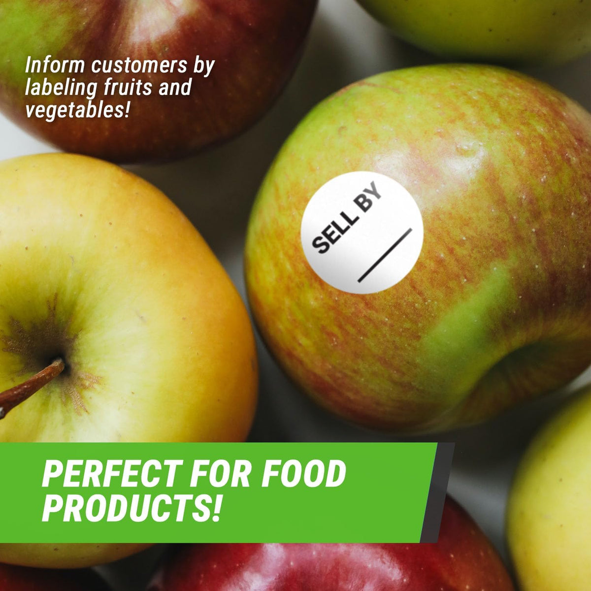 Sell By/Expiration Food Date Labels (1.5 inch, Round - 300 Labels)