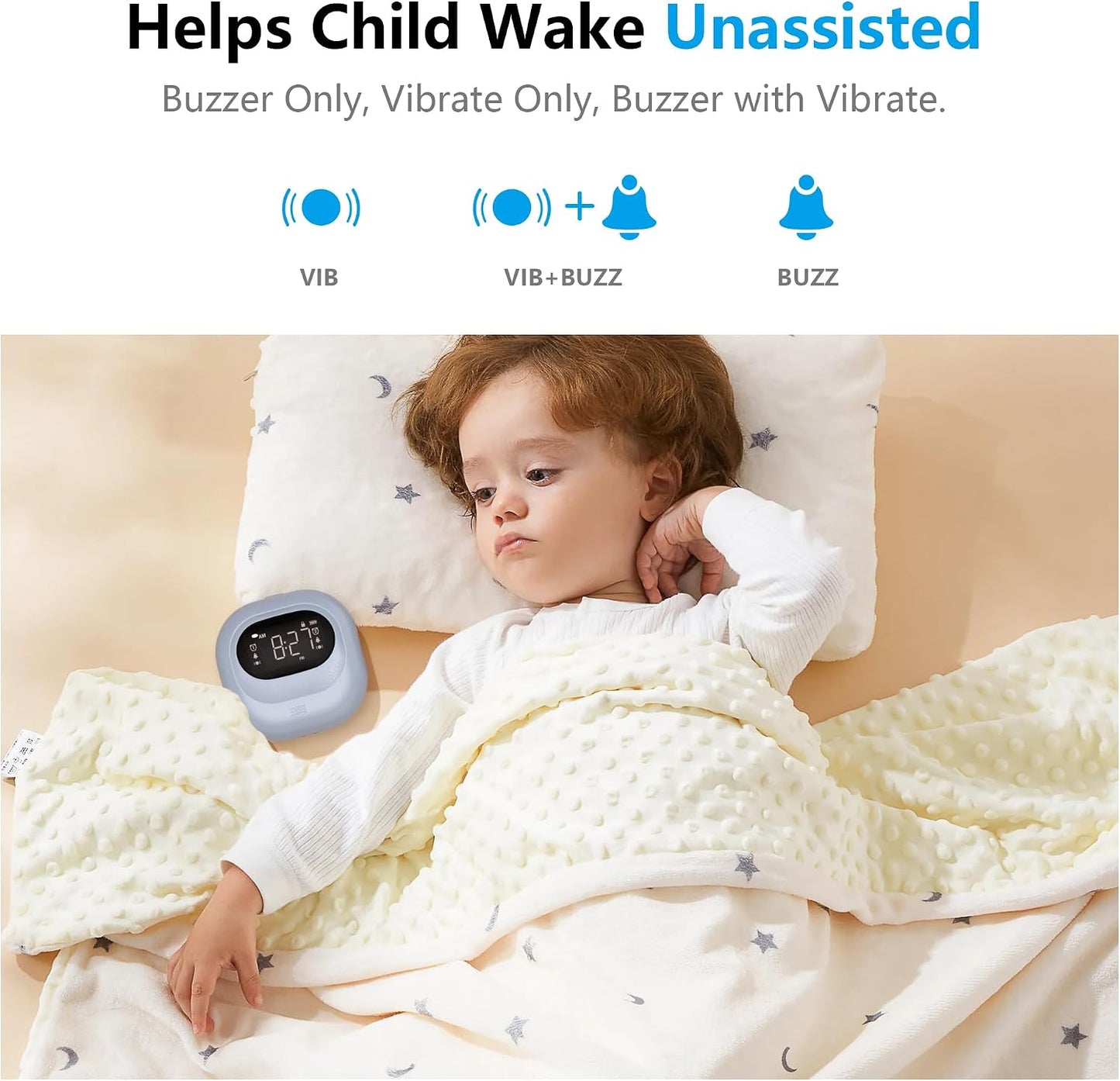 Vibrating Alarm Clock Rechargeable Battery Operated Cordless & Dual Alarms | Bed shaker for Under Pillow, Travel-friendly, Weekday/weekend Mode, Perfect for Heavy Sleepers & Hearing-impaired